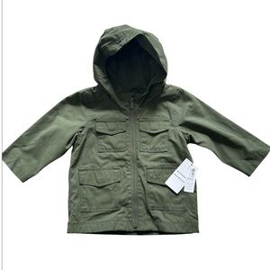 Old NavyToddler Boys 18-24M Olive Hooded Utility Jacket Wind Water Resistant NWT